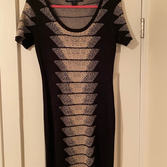 French connection black and beige band dress 10 - Picture 3 of 7